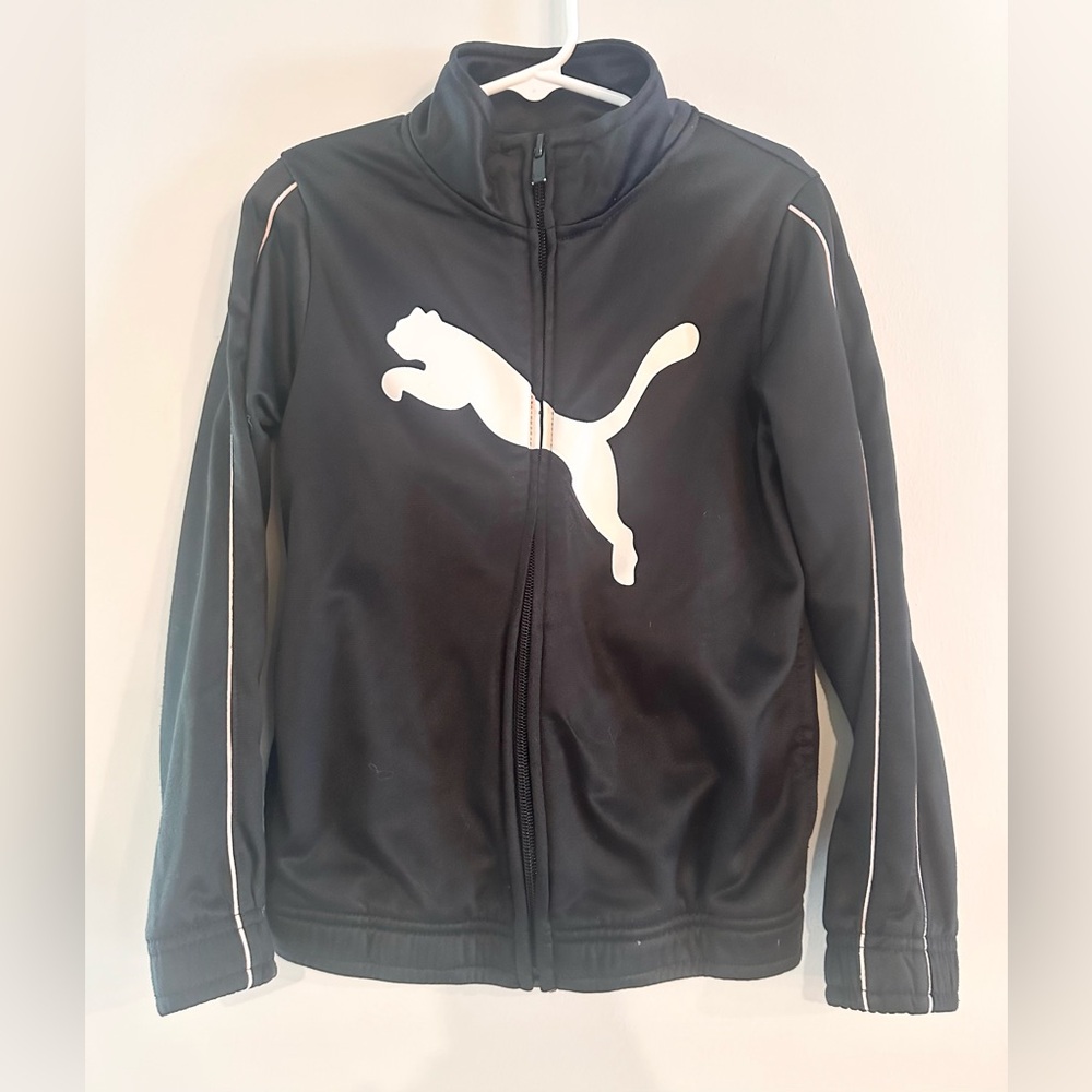 Girls PUMA Black & Light Pink Track Jacket Size 6x